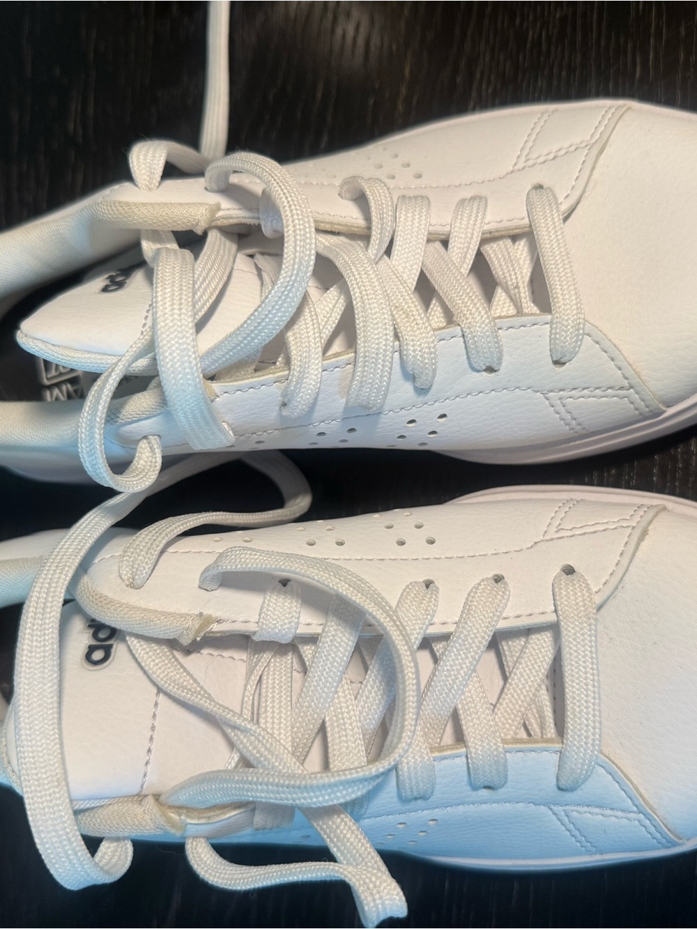 adidas Kids White Low-Top Leather Sneakers